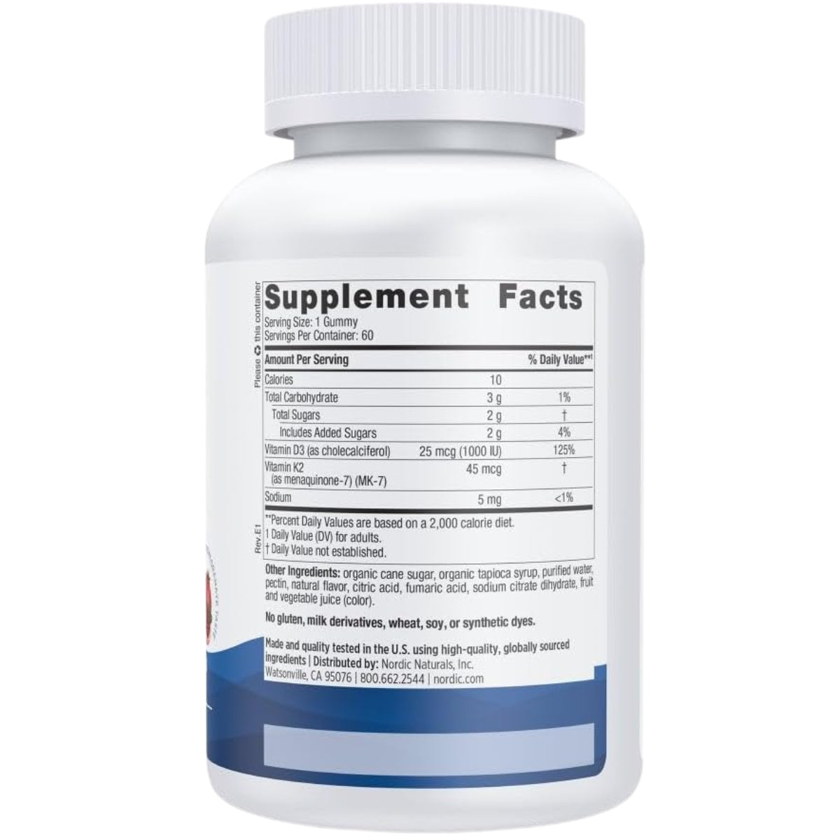 Vitamina D3 Y K2 60 Geles Masticables Nordic Naturals
