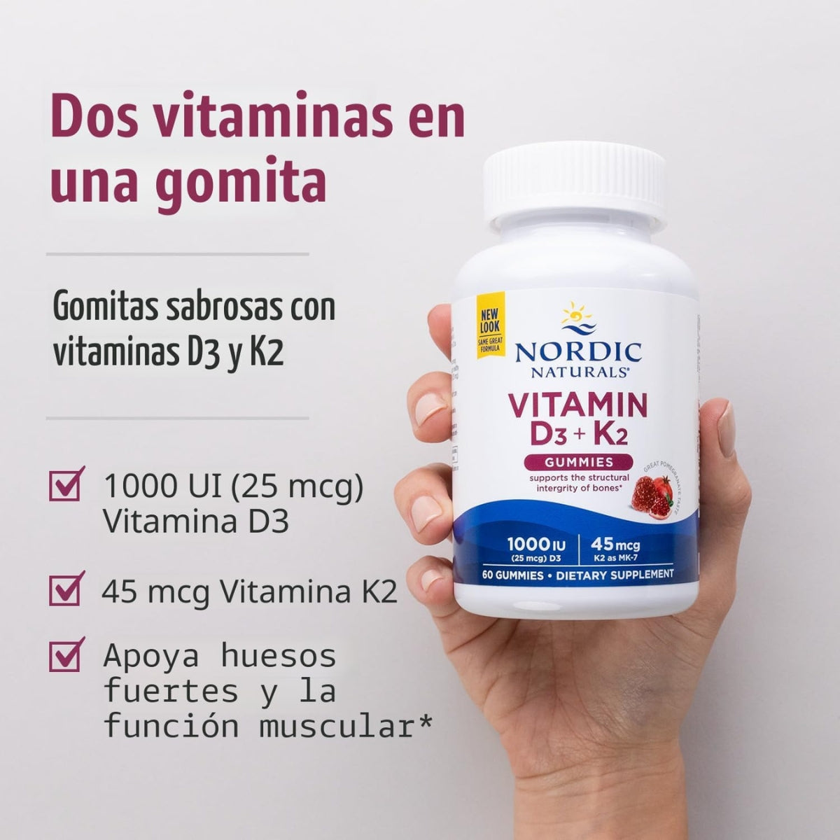 Vitamina D3 Y K2 60 Geles Masticables Nordic Naturals