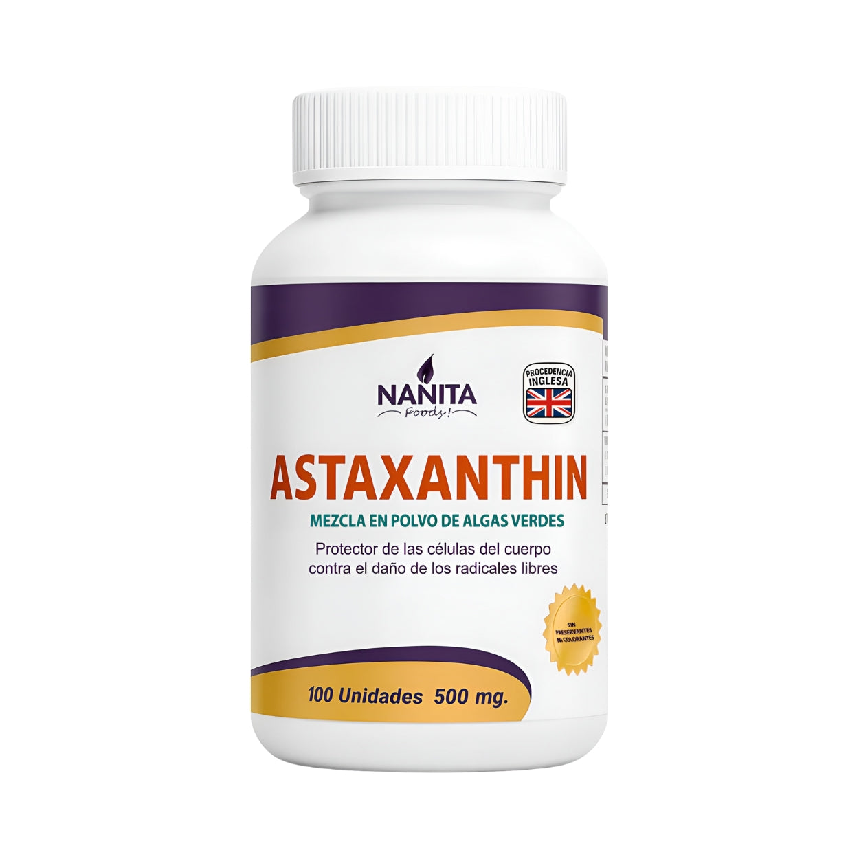 Astaxantina 500 Mg 100 Capsulas Nanita Foods