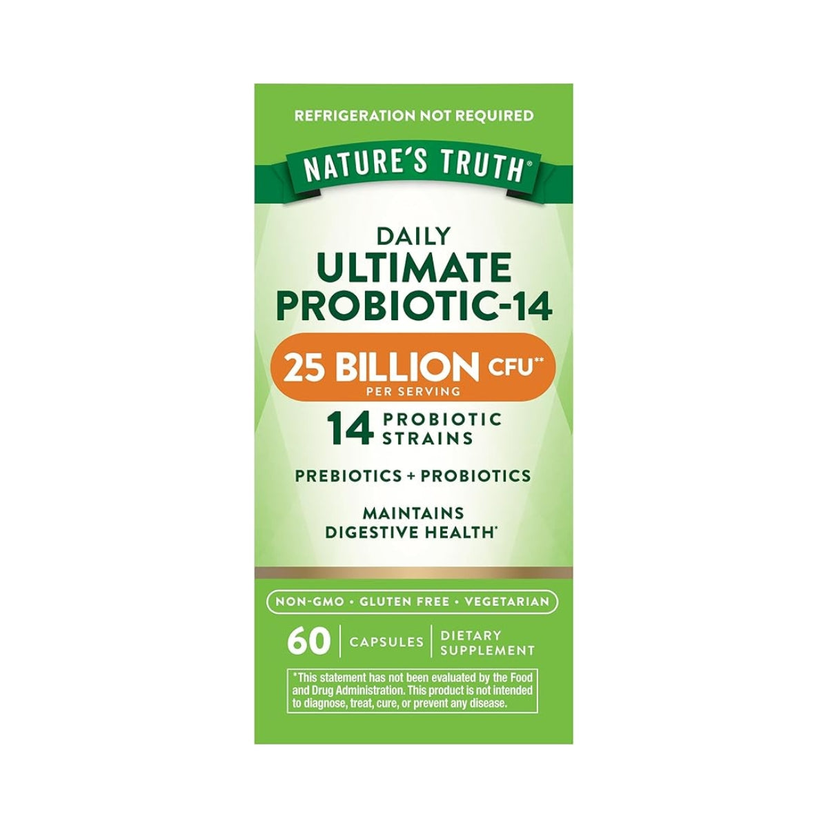 Probioticos 25 Billones CFU 14 Cepas 60 Capsulas Natures Truth