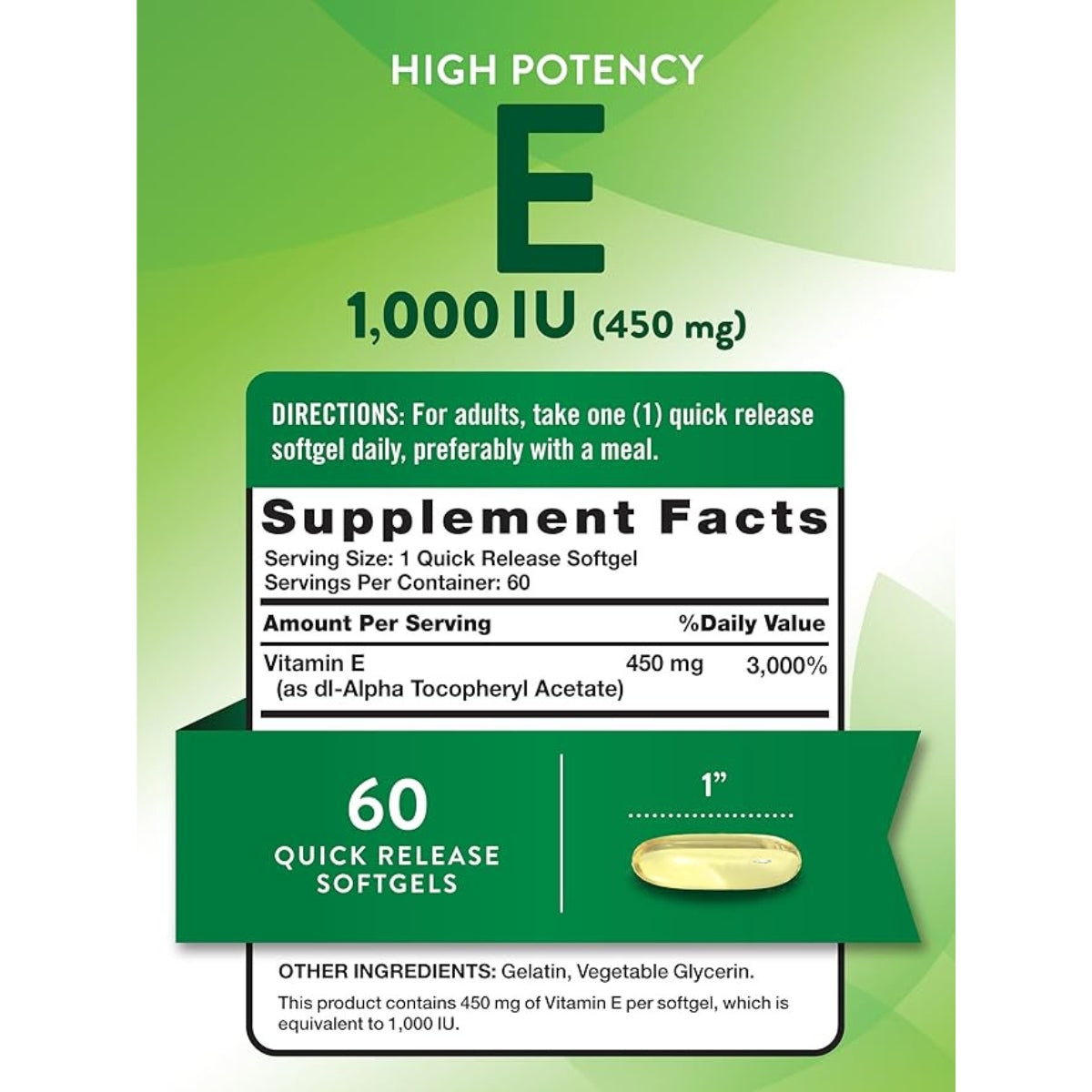 Vitamina E 1000 UI 60 Capasulas Natures Truth