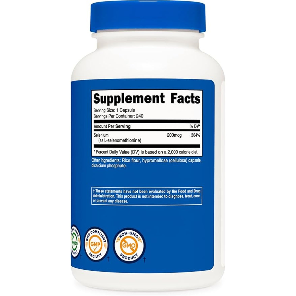 Selenium 200 Mcg 240 Capsulas Nutricost