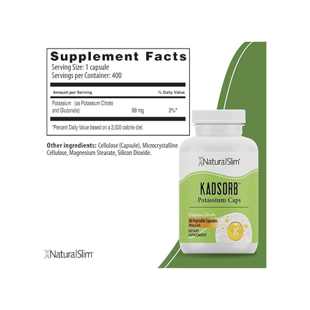 Kadsorb Potassium Citrato De Potasio 400 Capsulas Natural Slim