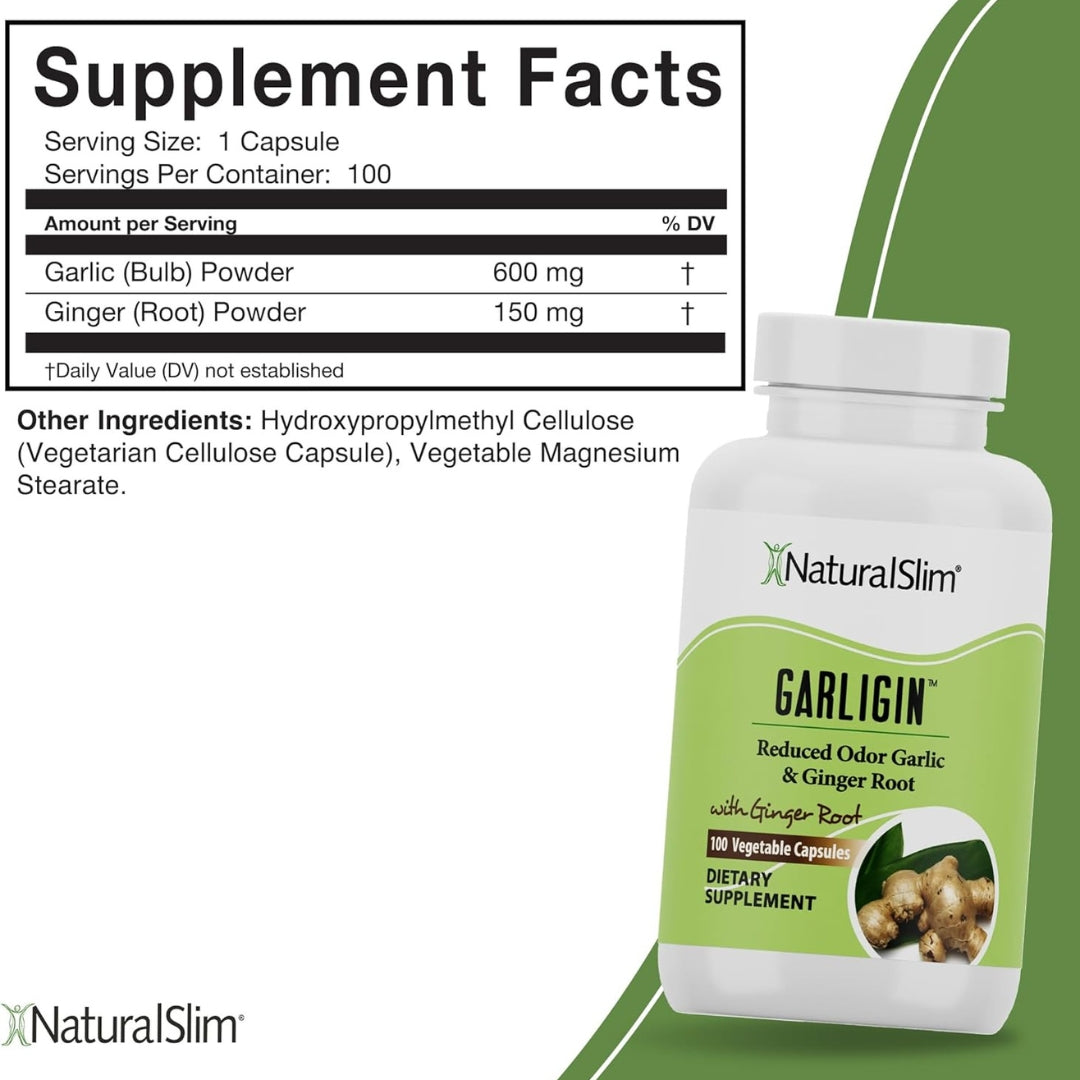 Garligin Mezcla de Ajo y Jengibre 100 Capsulas Natural Slim
