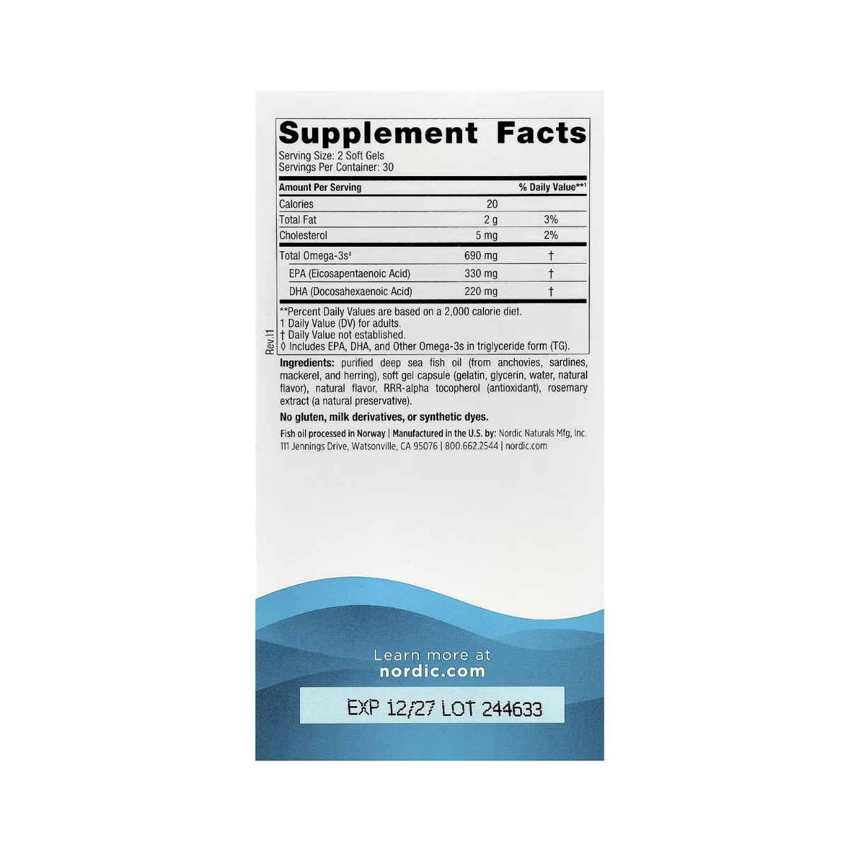 Omega 3 690 Mg 60 Capsulas Nordic Naturals