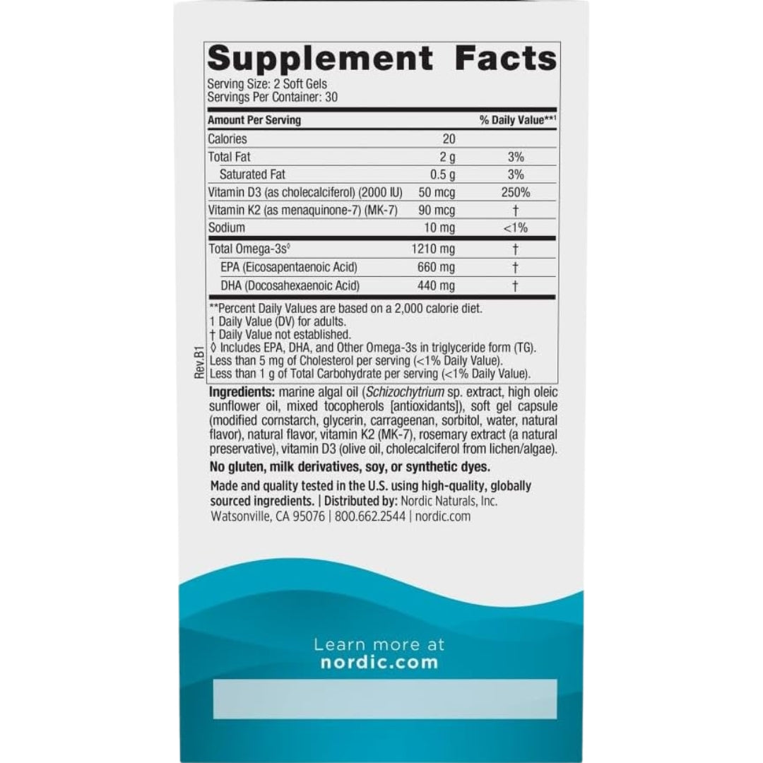 Ultimate Omega D3 Y K2 1210 Mg 60 Softgels Nordic Naturals