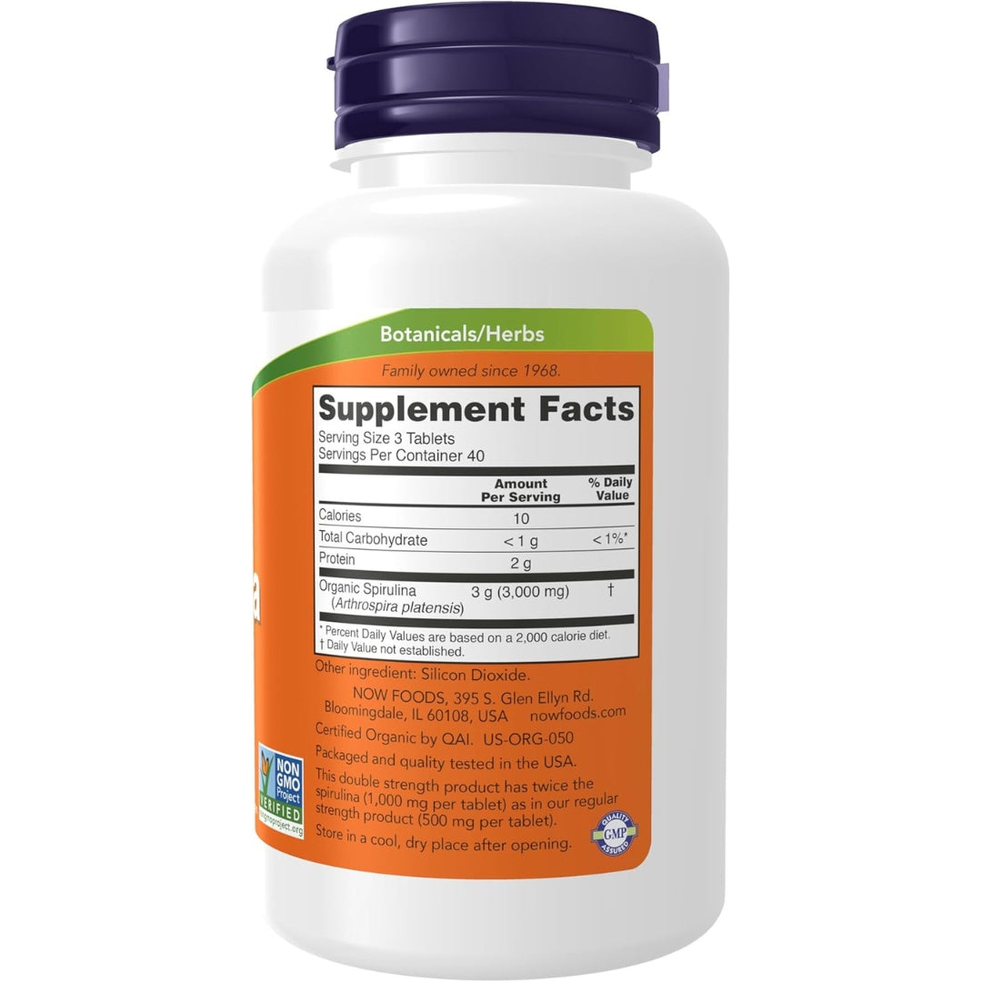 Spirulina Organica 1000 Mg 120 Tabletas Now