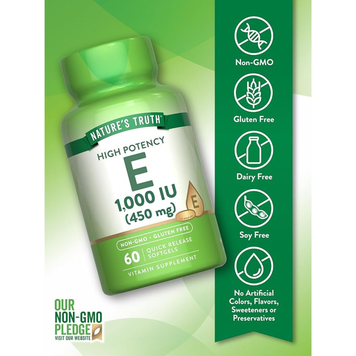 Vitamina E 1000 UI 60 Capasulas Natures Truth