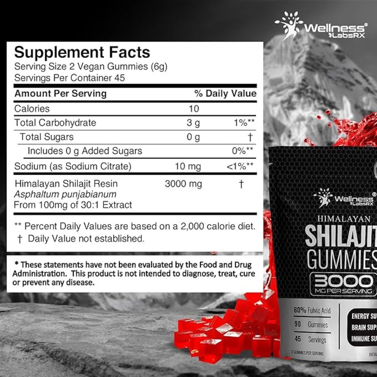 Gomitas De Shilajit De Himalaya 3000 Mg 90 Gomitas  Wellness