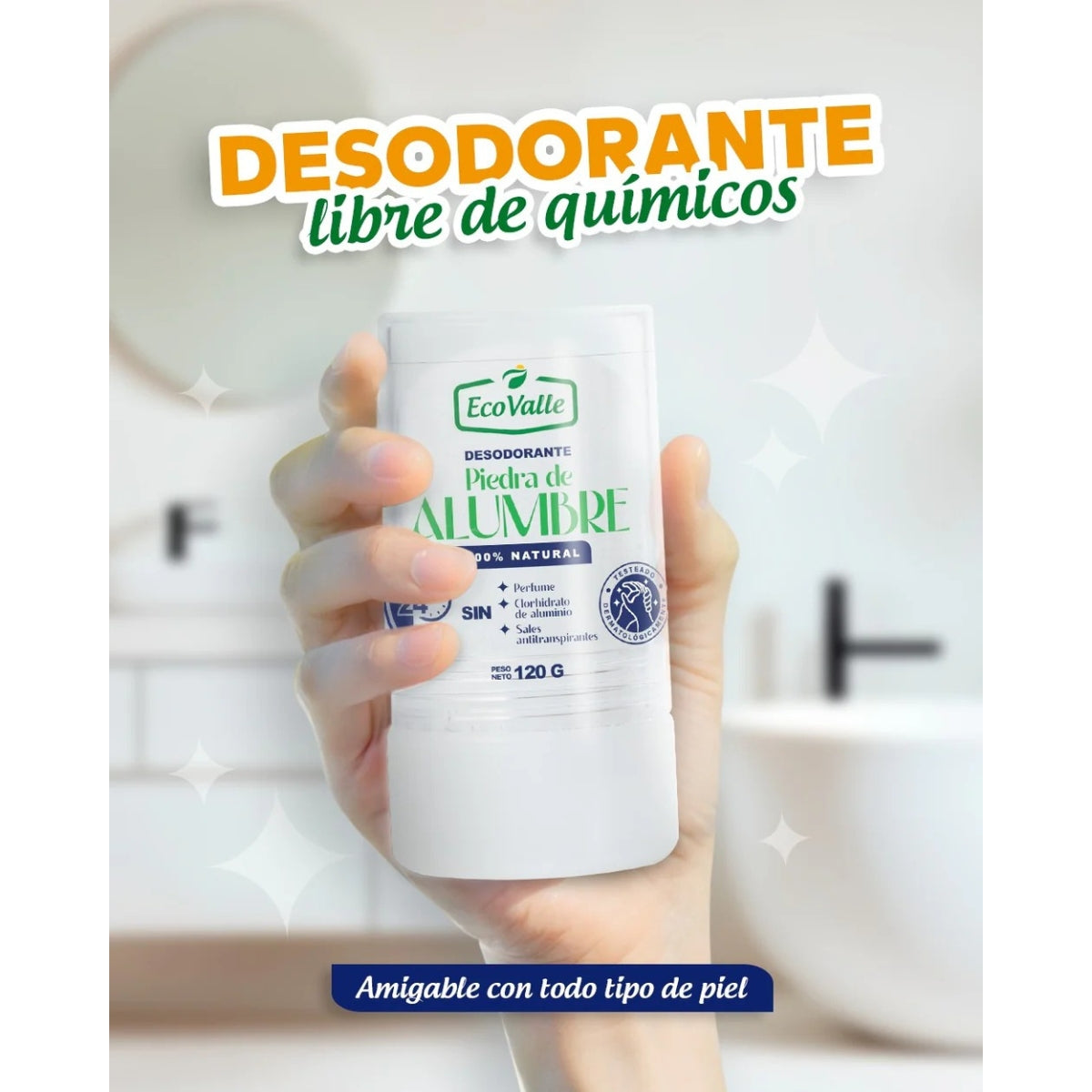 Desodorante Piedra de Alumbre x 120g Eco valle