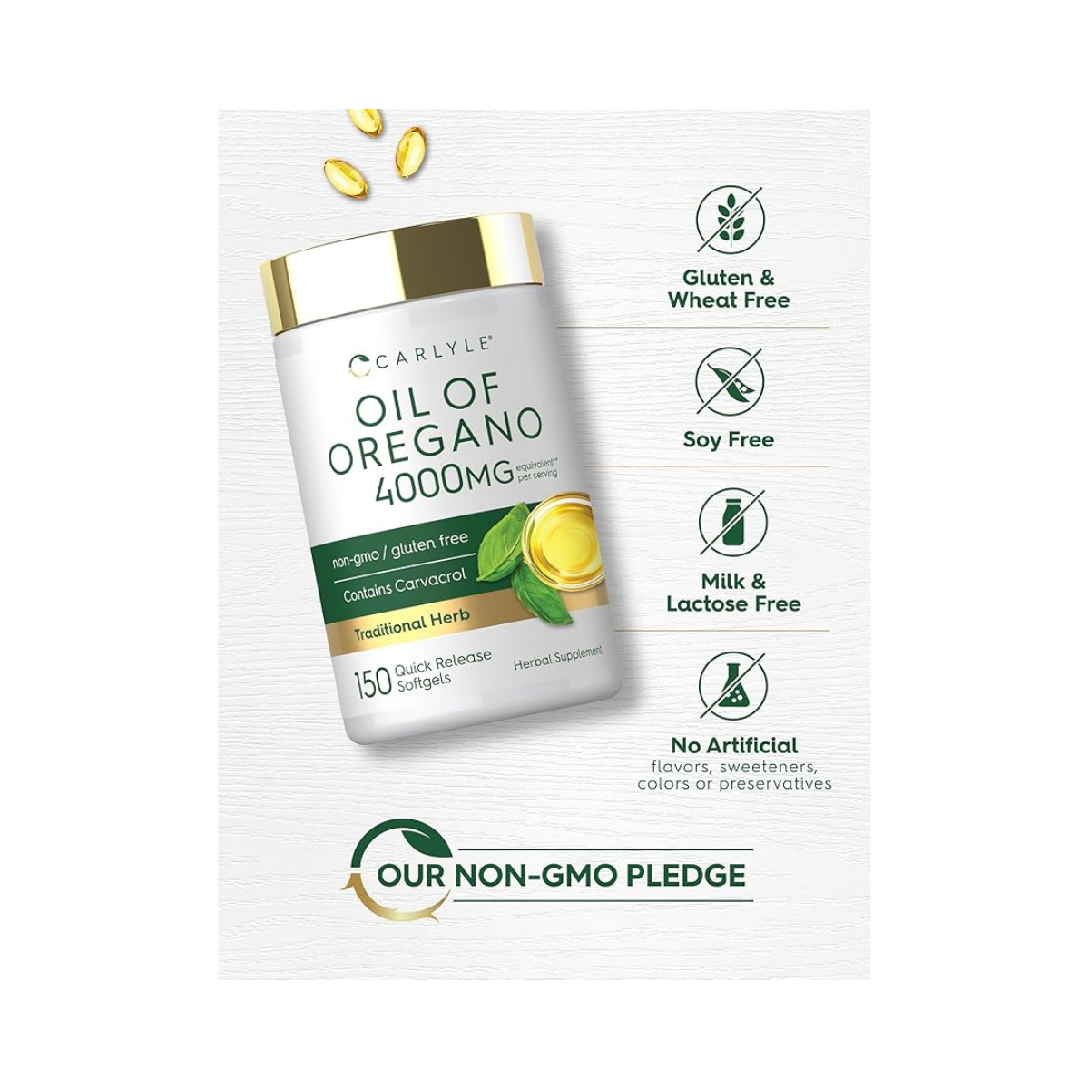 Aceite De Oregano 4000Mg 150 Capsulas Carlyle
