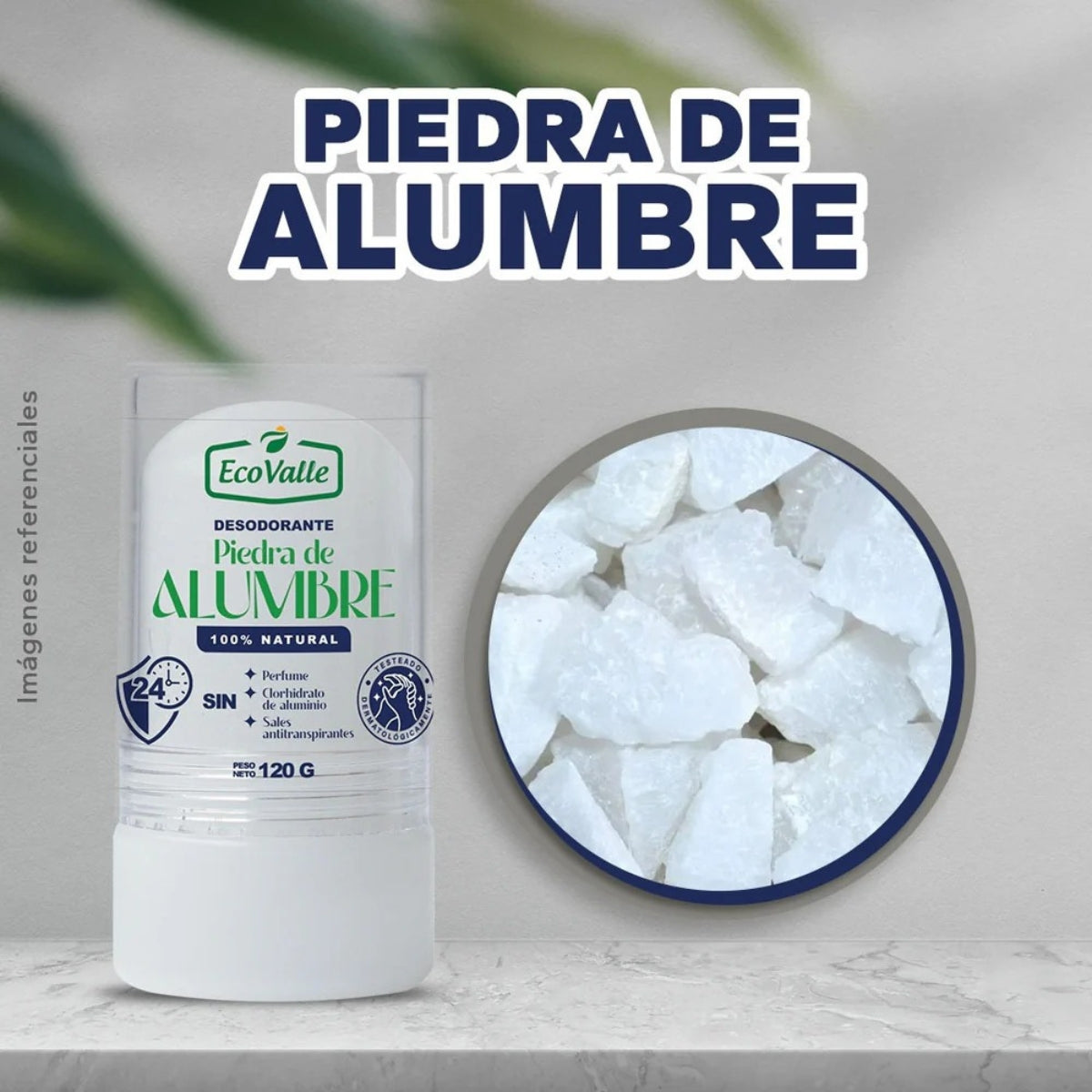 Desodorante Piedra de Alumbre x 120g Eco valle