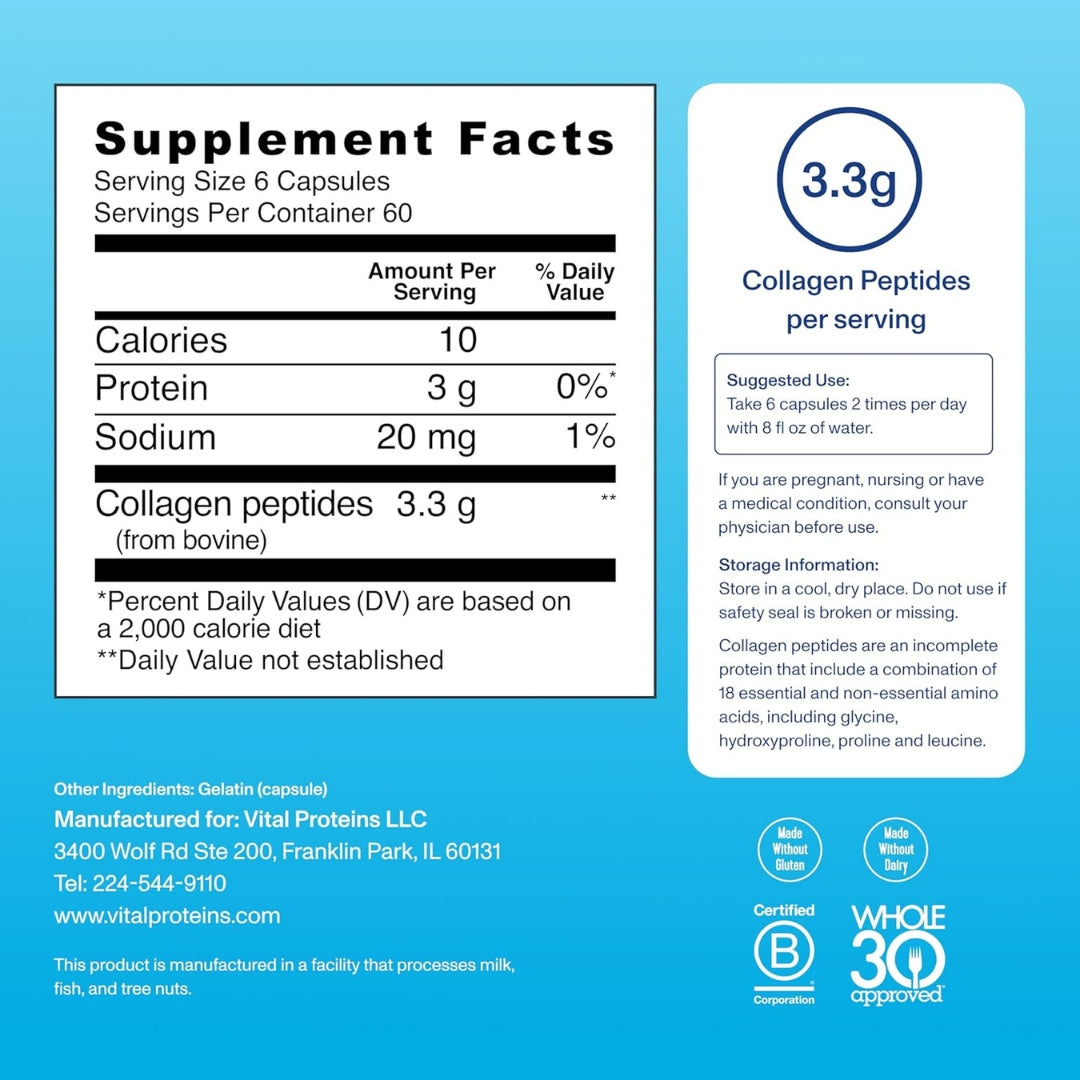 Peptidos de Colageno 360 Capsulas Vital Proteins