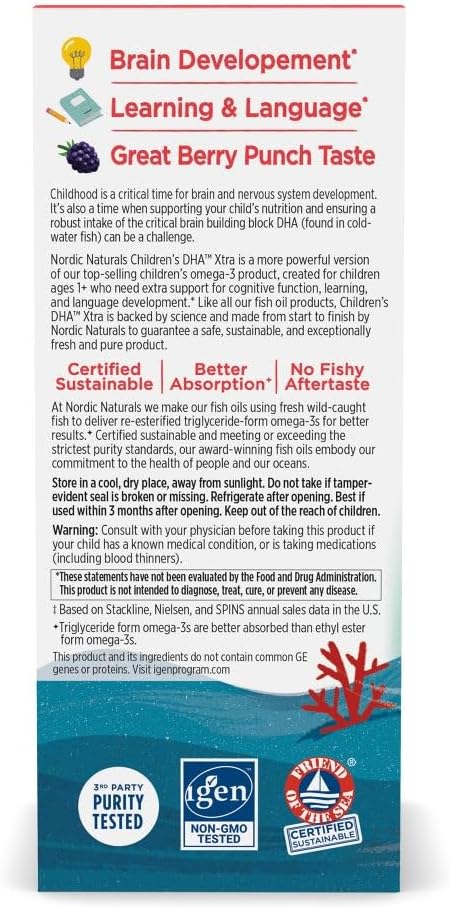 Nordic Naturals DHA Xtra para Niños 60 ml | Omega-3 EPA + DHA (Paquete de 2)