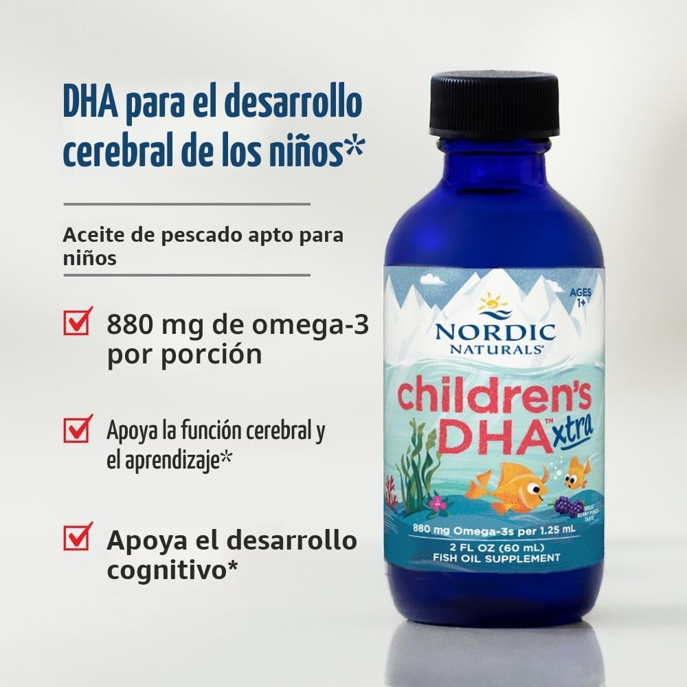 Nordic Naturals DHA Xtra para Niños 60 ml | Omega-3 EPA + DHA (Paquete de 2)