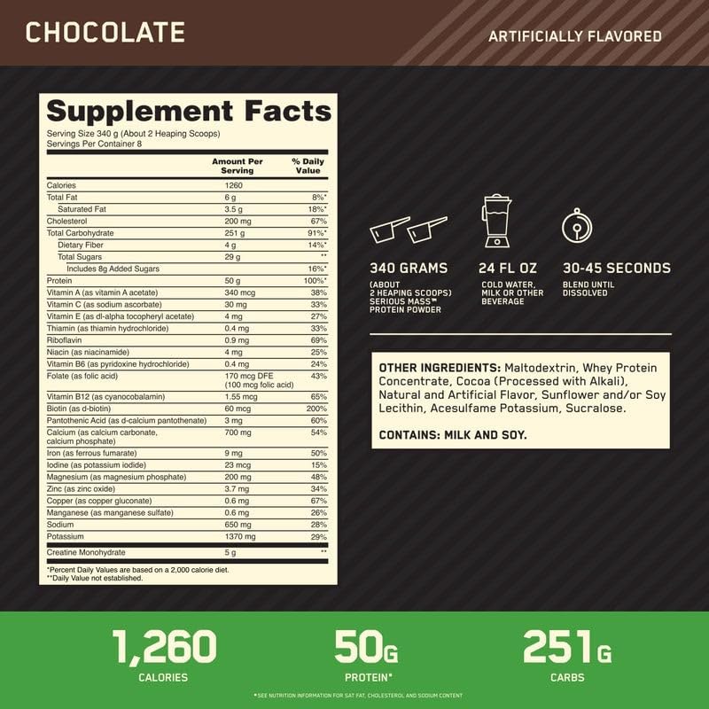 Proteina Serious Mass 6 Lb Optimum Nutrition