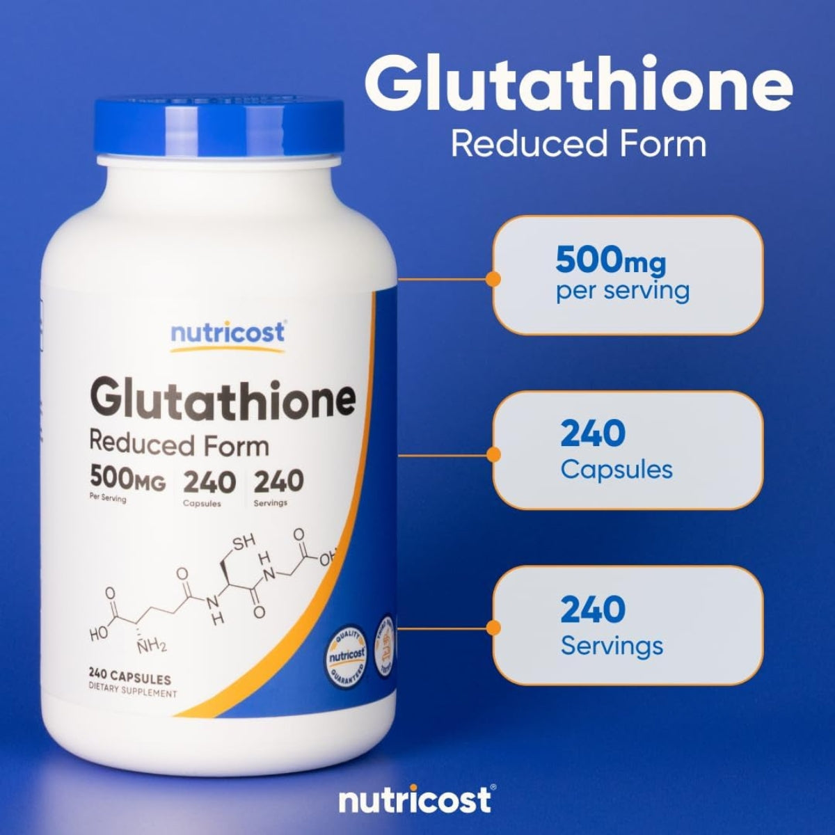 Glutathione 500 Mg 240 Capsulas Nutricost