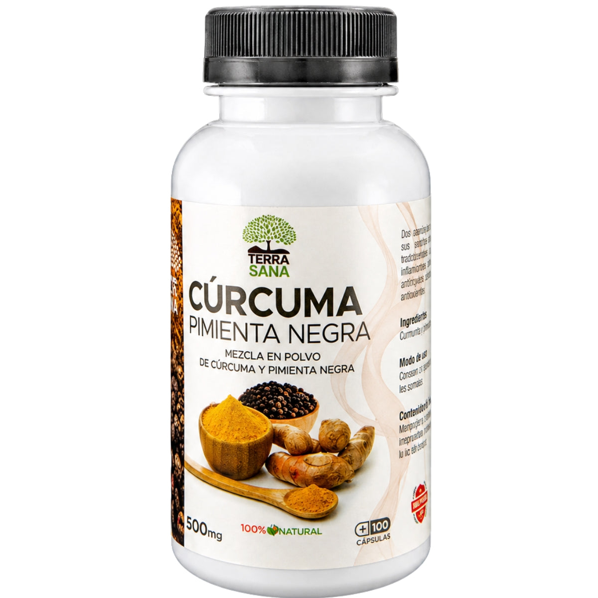 Curcuma Pimienta Negra 100 Capsulas 500Mg Terra Sana