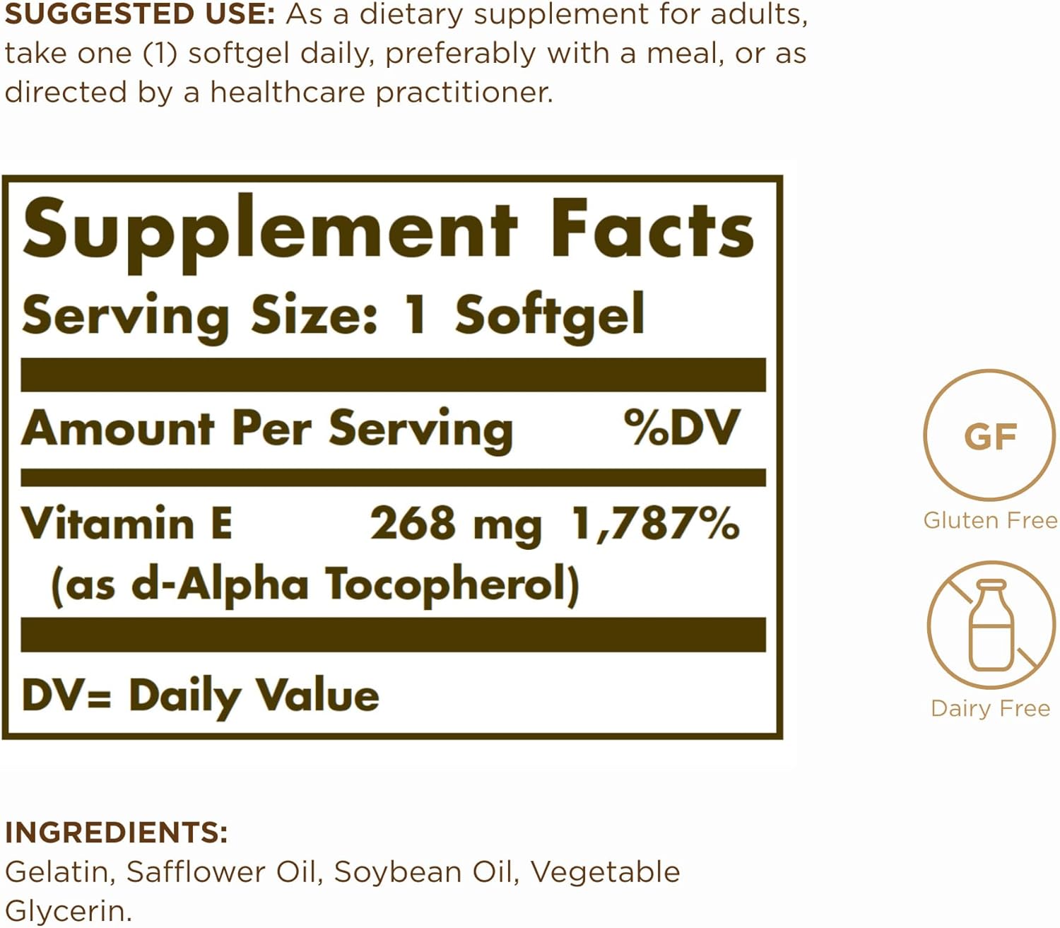 Vitamina E Alpha Tocopherol Plus 100 Capsulas Solgar