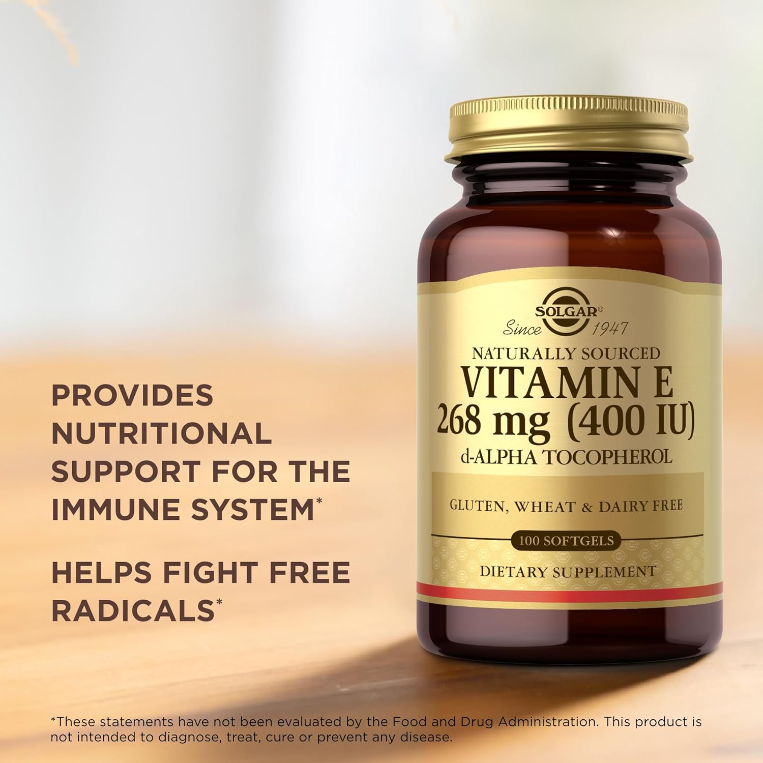 Vitamina E Alpha Tocopherol Plus 100 Capsulas Solgar