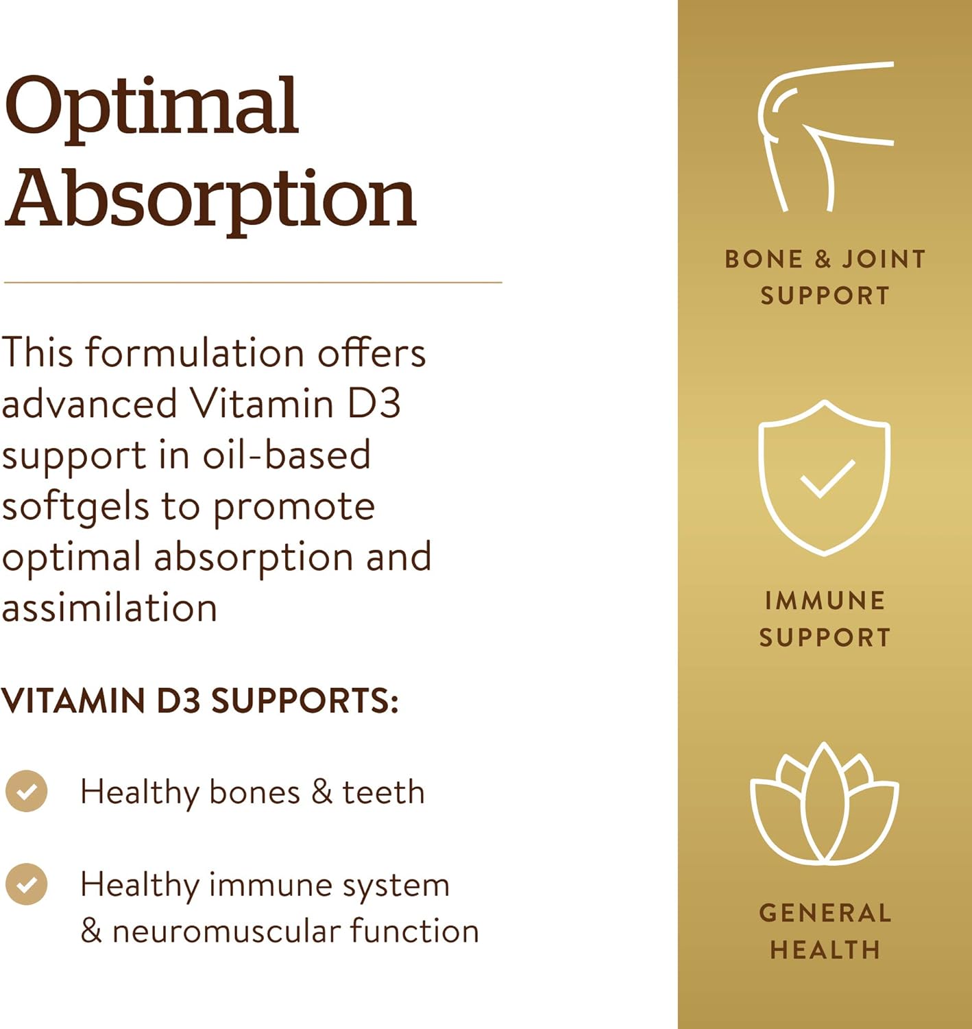 Vitamina D3 25 Mcg 1000 Iu 100 Softgels Solgar