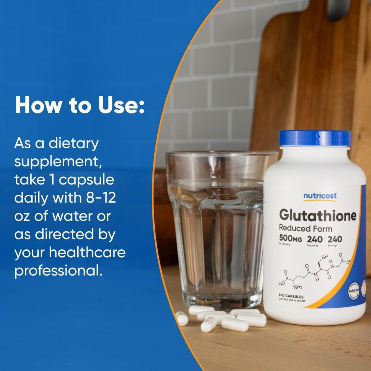 Glutathione 500 Mg 240 Capsulas Nutricost