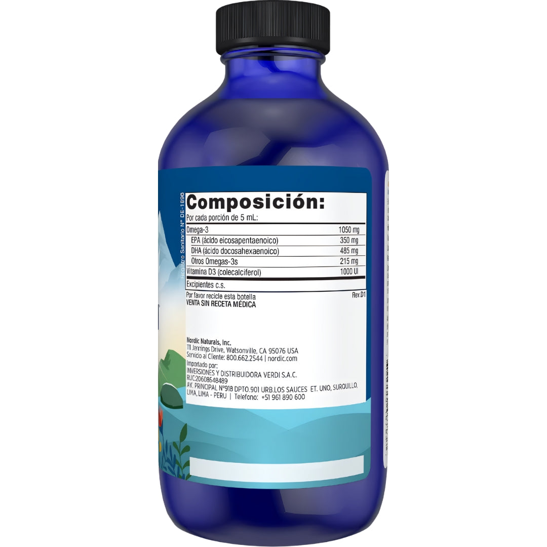 Aceite Arctic D Cod Liver Oil Naranja 237 Ml Nordic Naturals