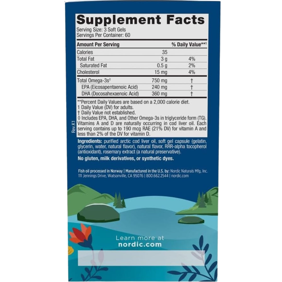 Aceite Artic Cod Lover Oil 90 Softgels Nordic Naturals
