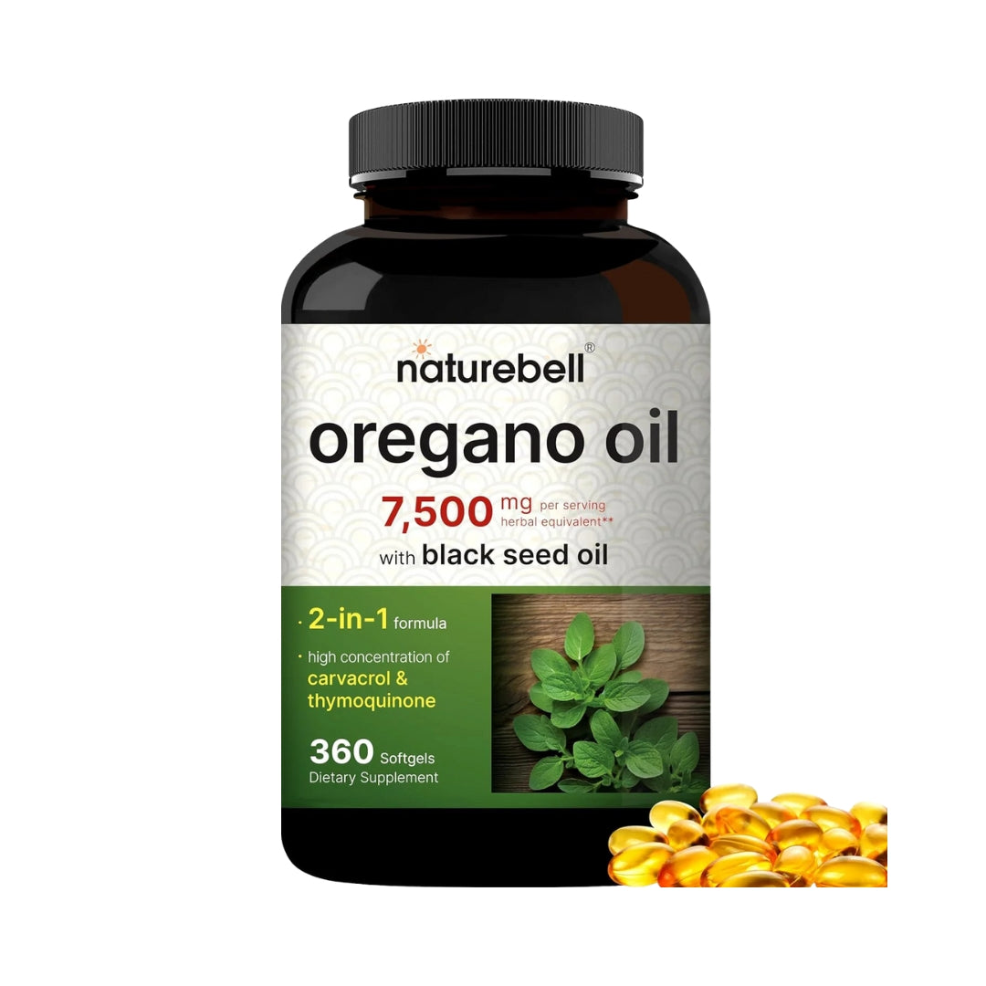 Aceite De Oregano 7500 Mg 360 Softgels Blandas Naturebell