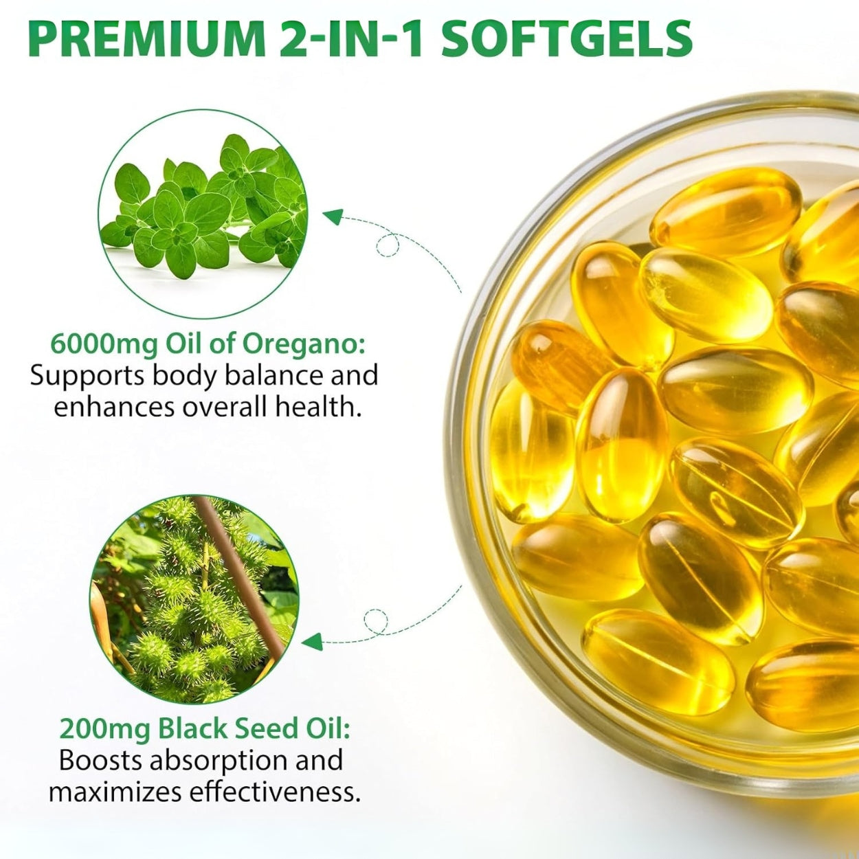 Aceite De Oregano Silvestre 6000Mg 120 Softgels Acentiallabs