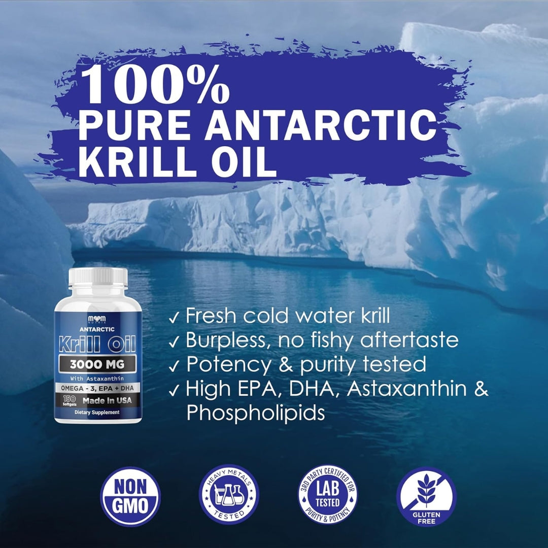 Aceite De krill Antártico 3000 MG  150 Softgels Mom Nutrix