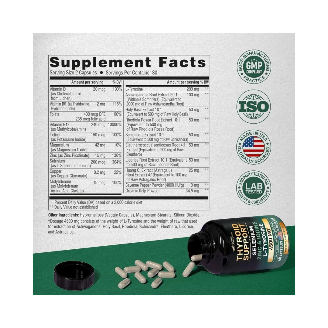 Apoyo a la Tiroides 4500 Mg 60 Capsulas Nutra Harmony
