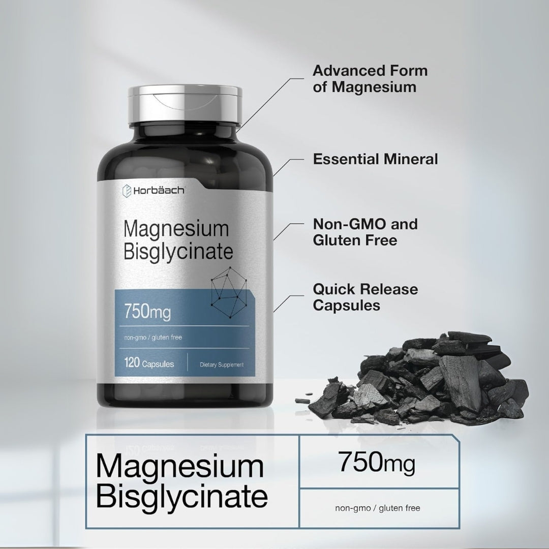 Bisglicinato De Magnesio 750 Mg 120 Capsulas Horbaach