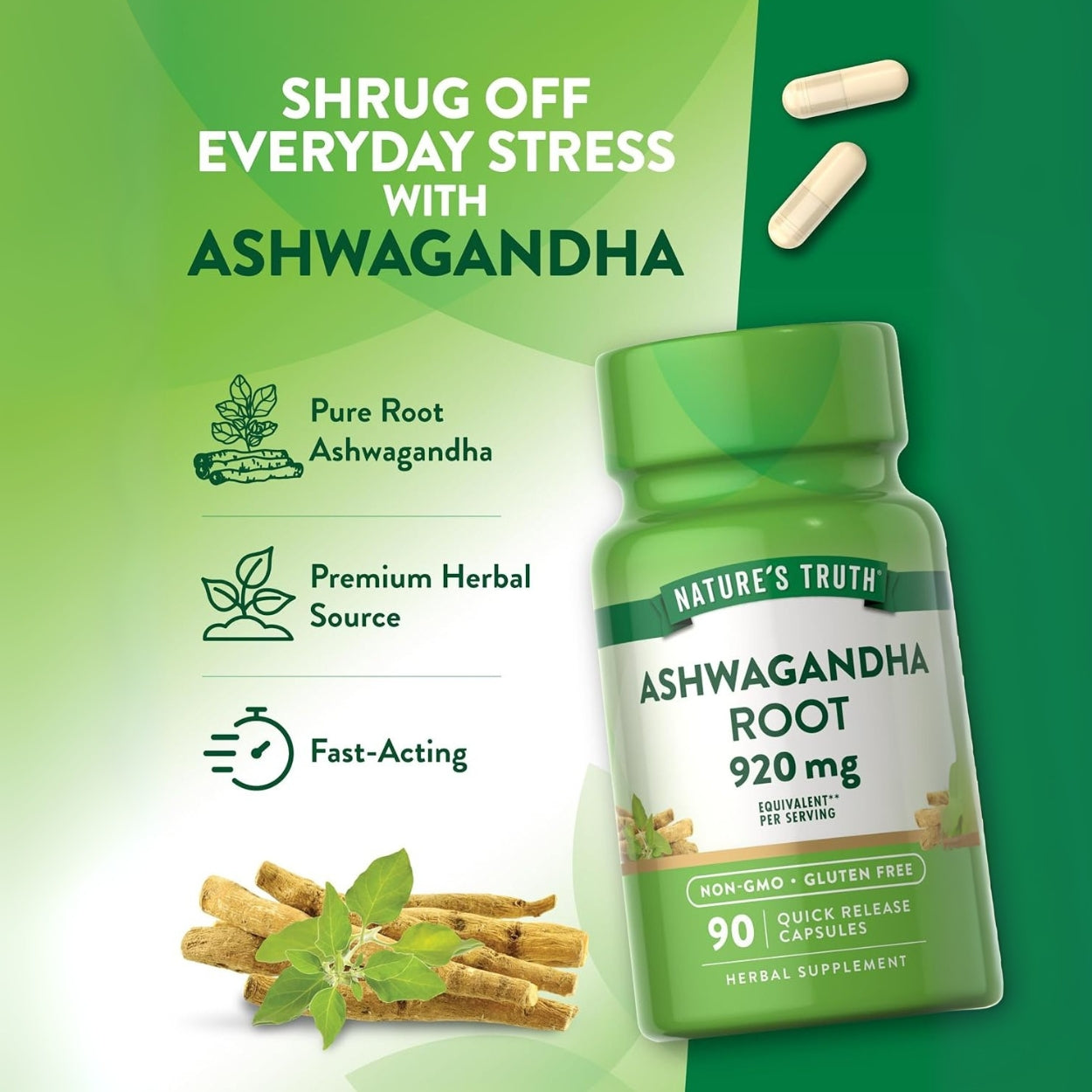 Ashwagandha Root 920 Mg 90 Capsulas Natures Truth