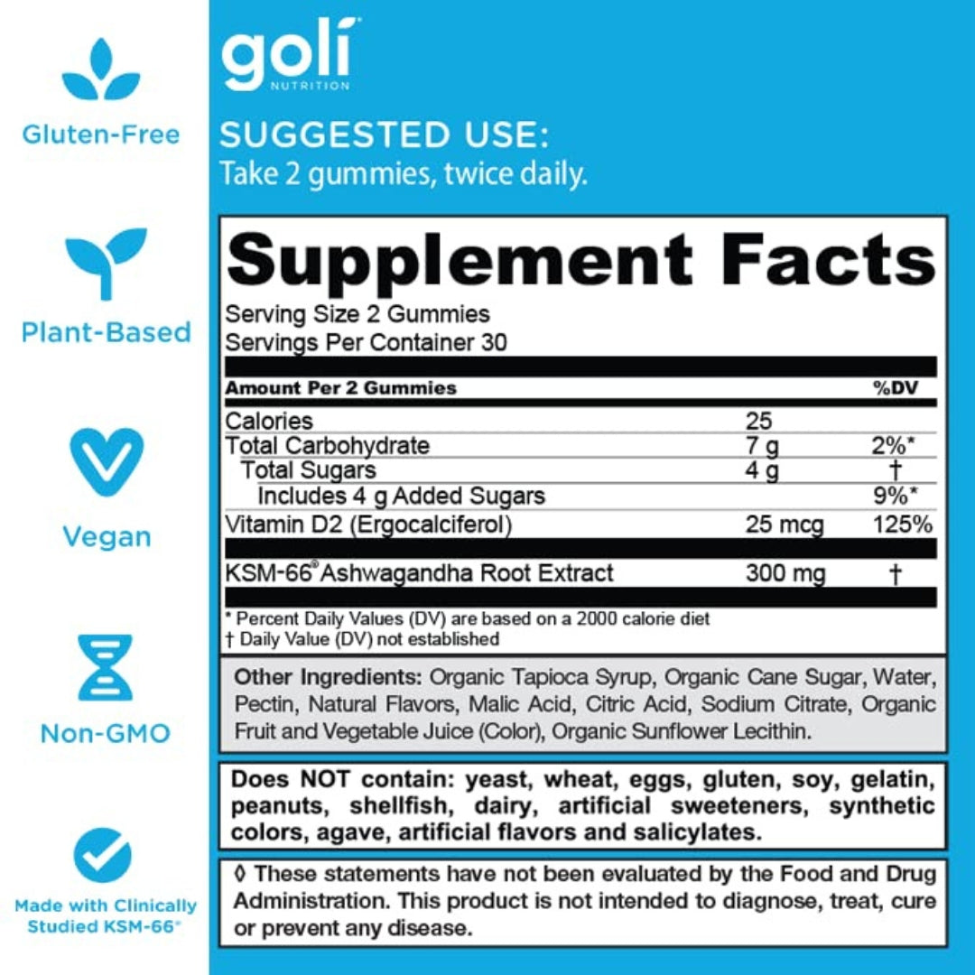 Ashwagandha Y Vitamina D 60 Gomitas Goli