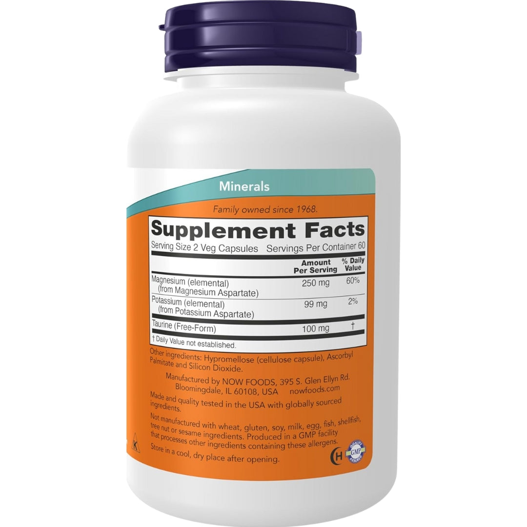 Aspartato Magnesio Y Potasio 120 Capsulas Now