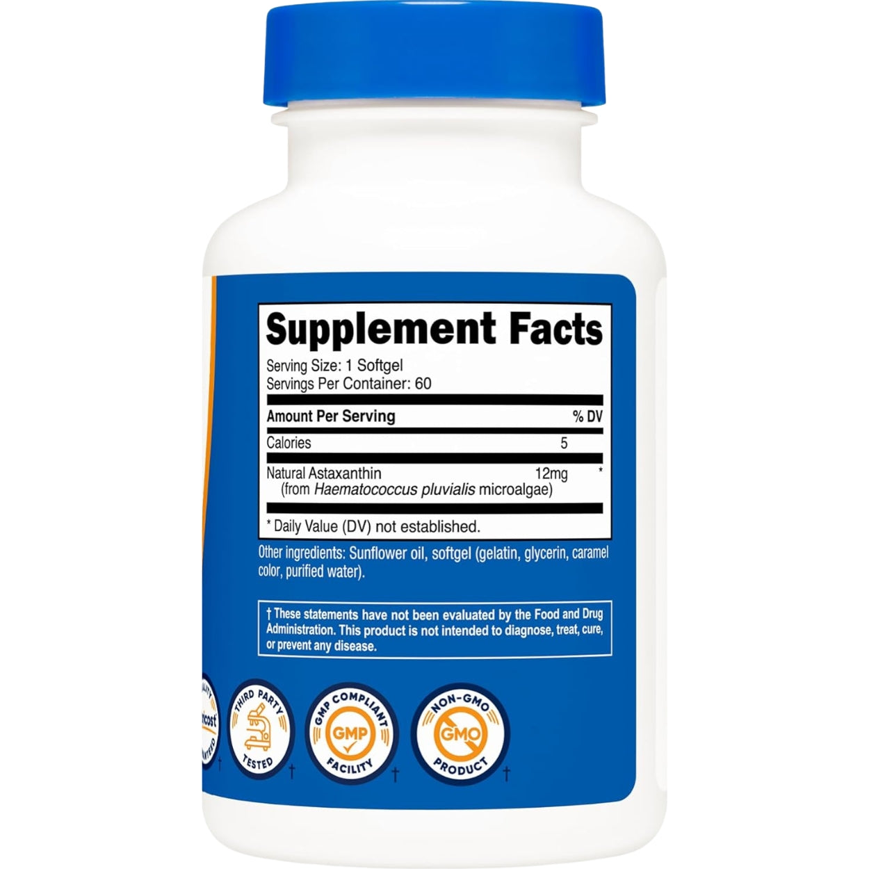 Astaxanthin 12 Mg 60 Softgels Nutricost