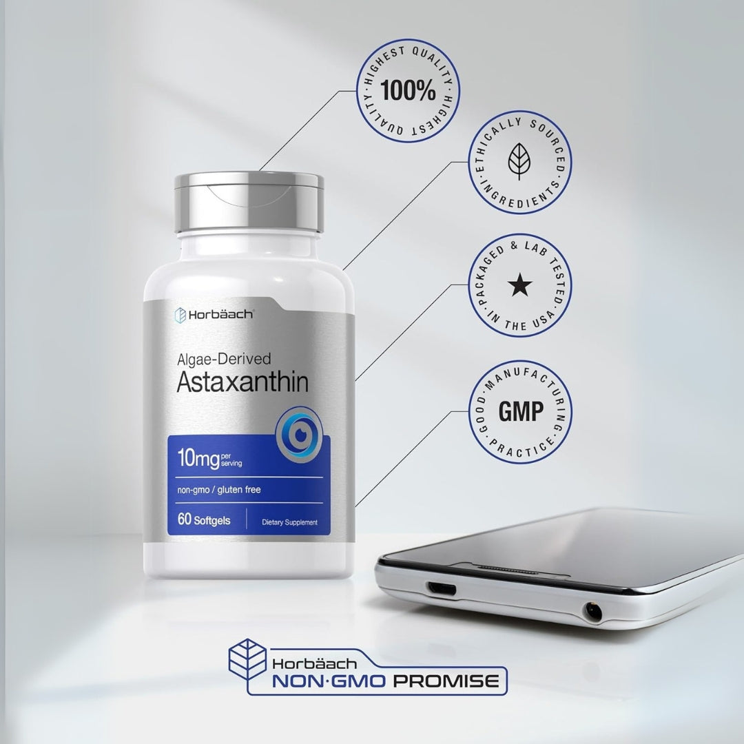 Astaxantina 10mg 60 Softgel Horbaach
