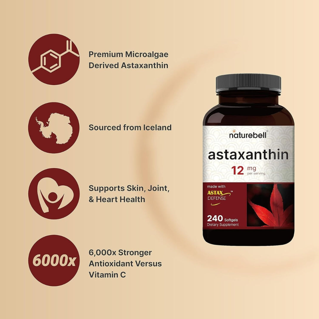 Astaxantina 12 Mg 240 Capsulas Softgels Naturebell