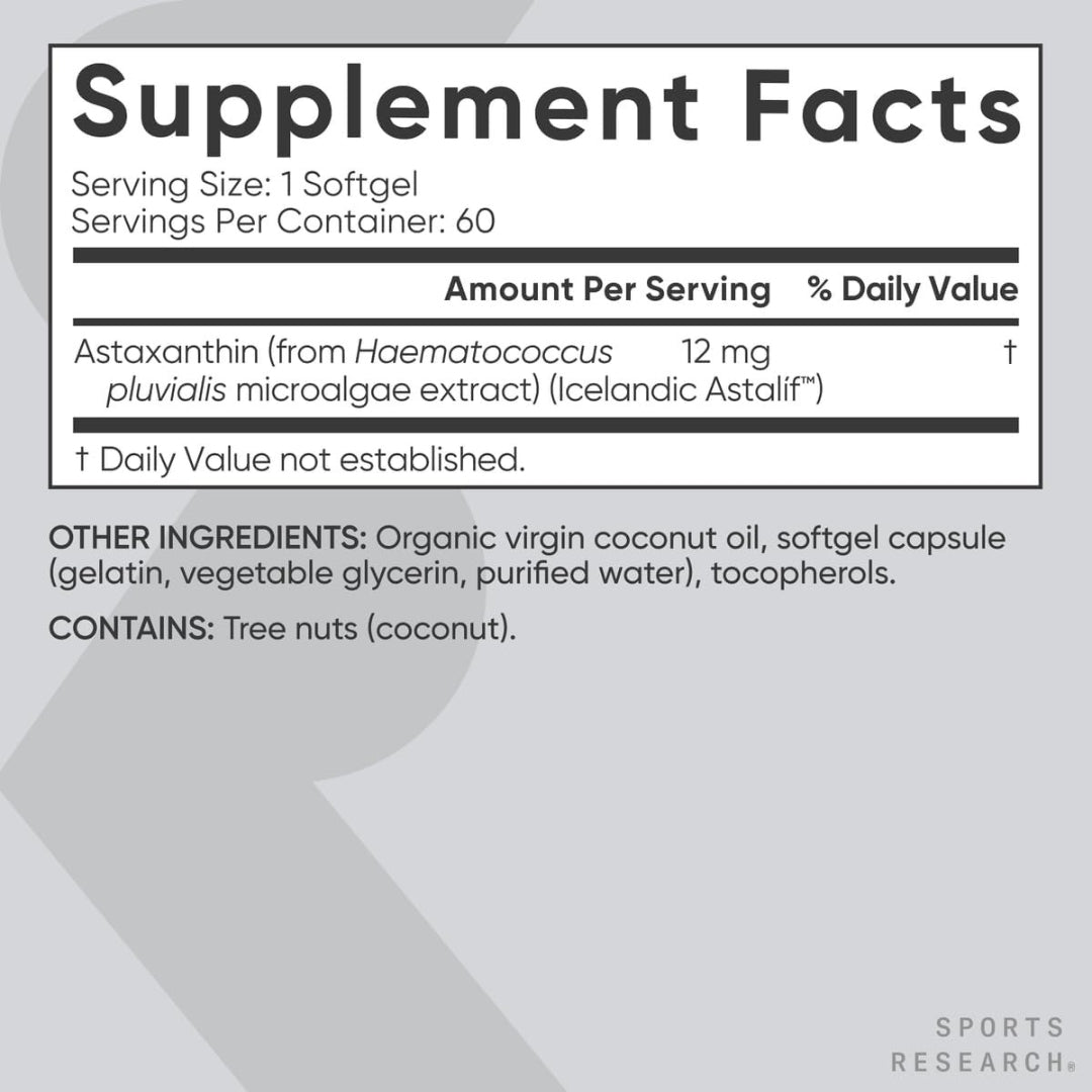 Astaxantina 12 Mg Triple Fuerza 60 Softgel Sports Research