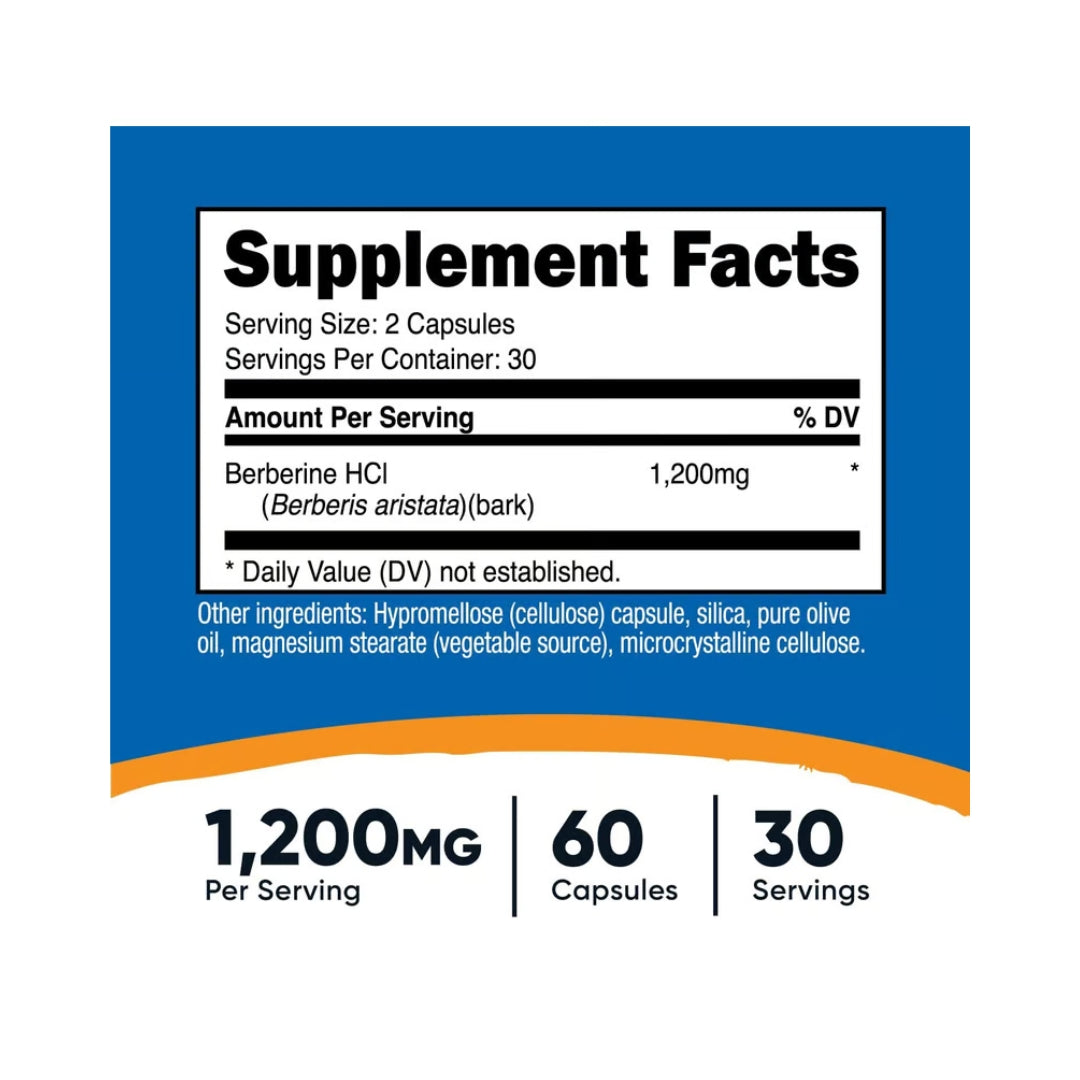 Berberine 1200 Mg 60 Capsulas Nutricost