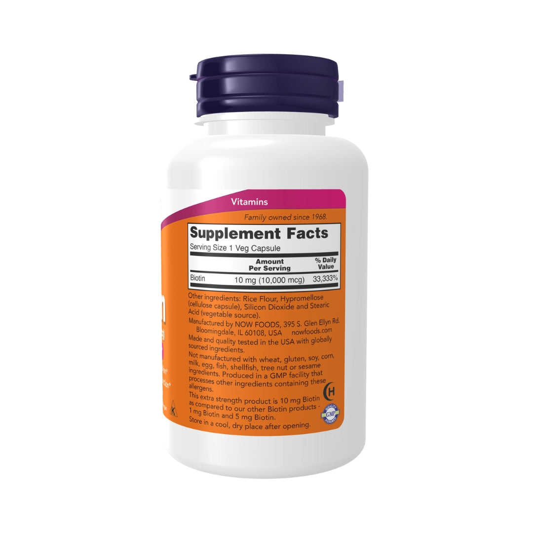 Biotin 10 Mg 10000 mcg 120 capsulas  Now