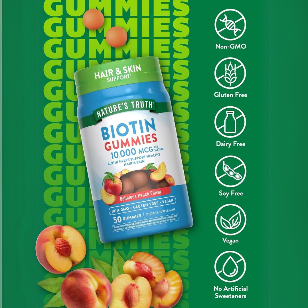 Biotina 10000 Mcg 50 Gomitas Natures Truth