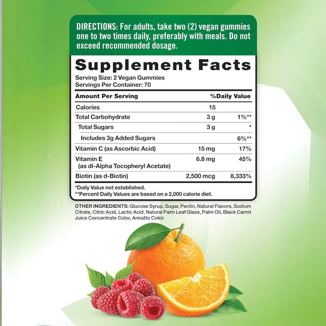 Biotina Hair Skin Y Nails 80 Gomitas Natures Truth