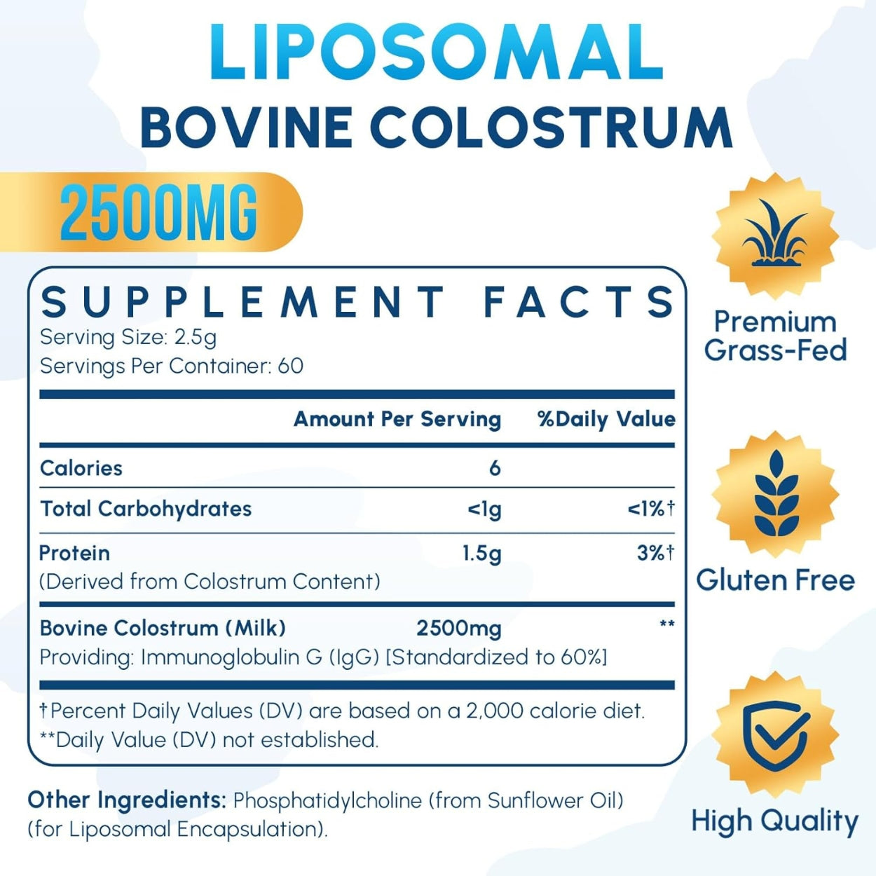 Calostro Liposomal En Polvo 2500 Mg 150 Gr Zdoroviye
