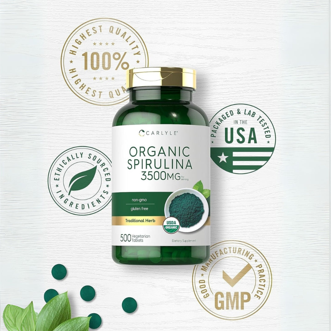 Espirulina Organica 3500 Mg 500 Tabletas Carlyle