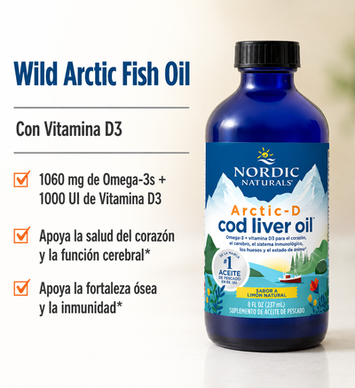 Arctic D Cod Liver Oil Limon 237 Ml Nordic Naturals