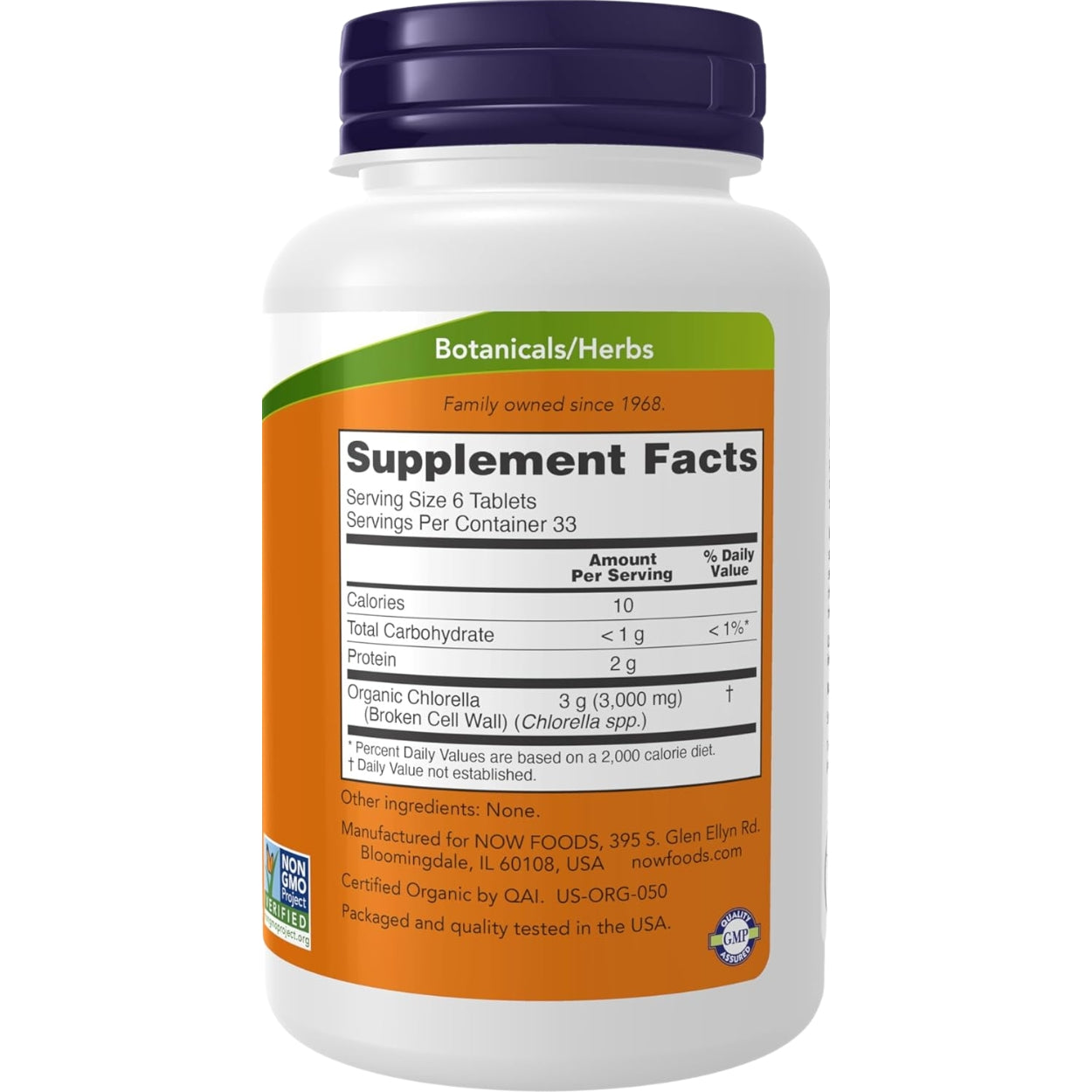 Chlorella Con Clorofila 500 Mg 200 Tabletas Now
