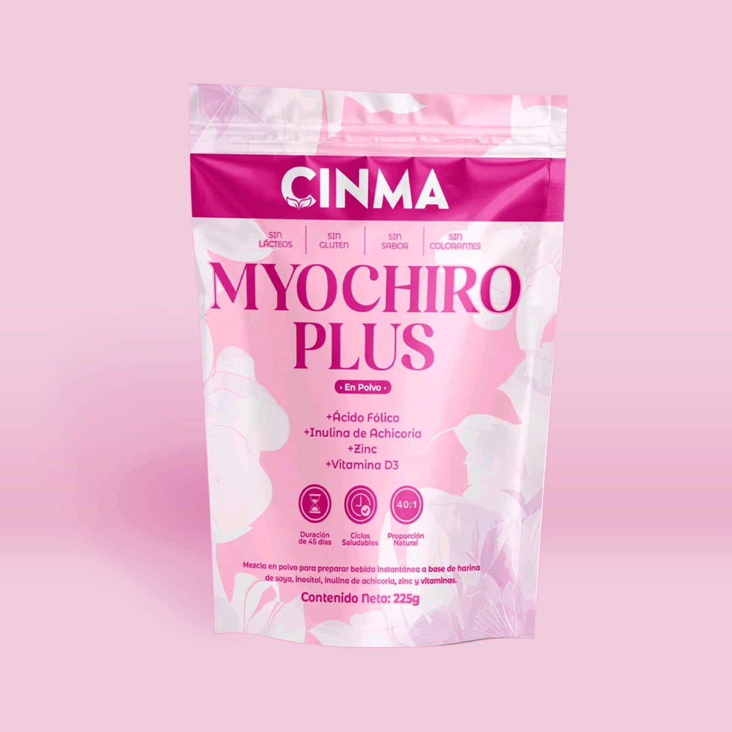 Inositol Myochiro Plus Con Acido Folato + Vitamina D3 + Zinc (225 g c/u)