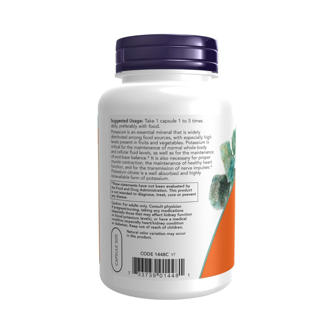 Citrato de Potasio 99 Mg 180 Capsulas Now